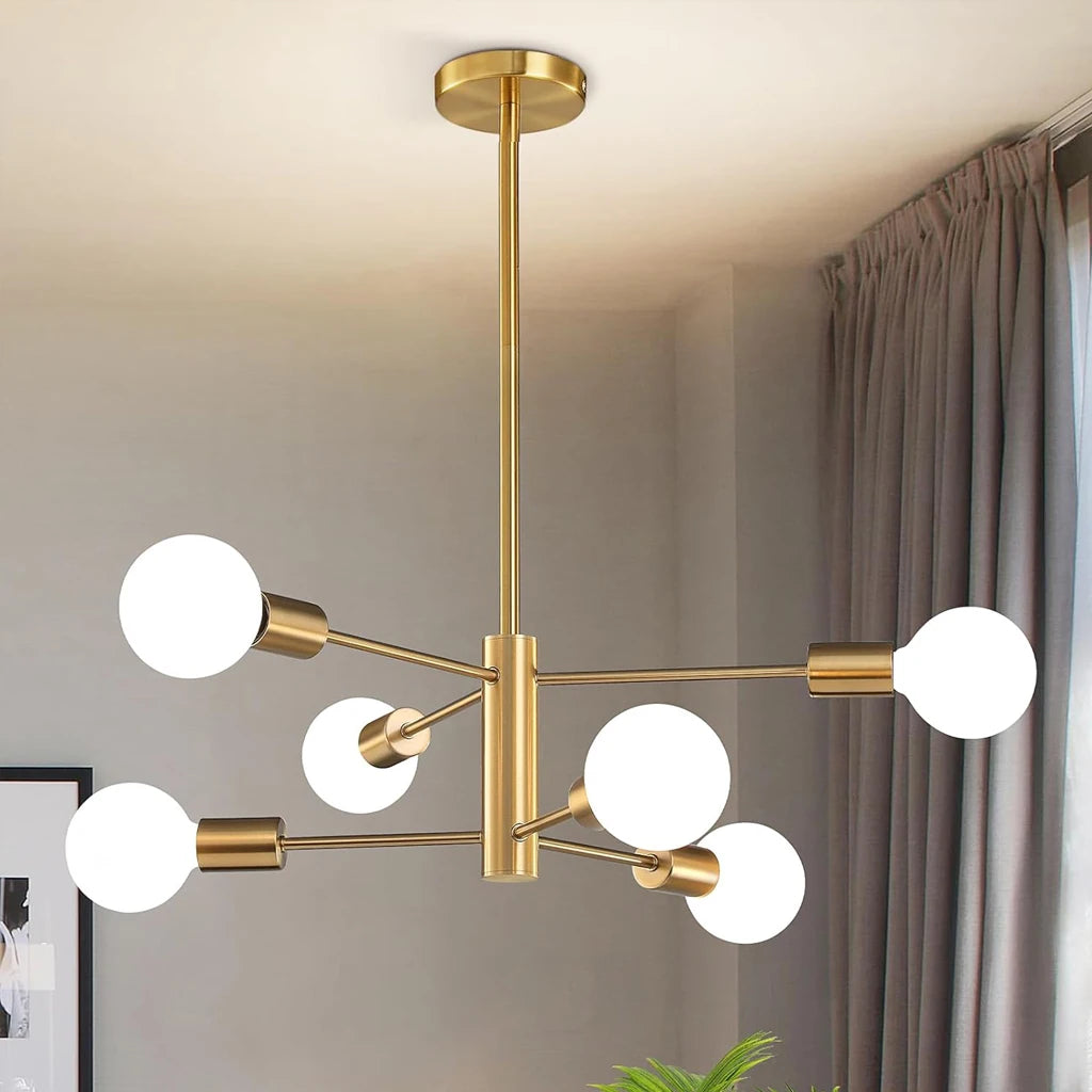 2/4/8 Heads Vintage Sputnik Ceiling Chandelier Lighting Ceiling Lamp for Bedroom Kitchen Living Room Pendant Light Fixture E27