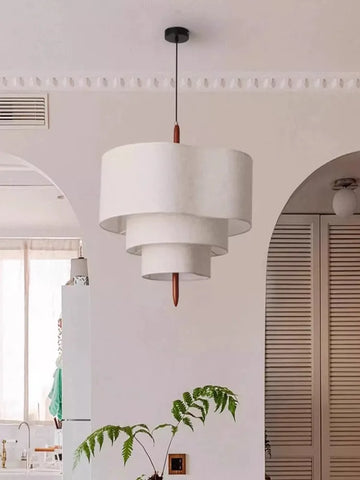 Wabi Sabi Pendant Lights Living Room Kitchen Island Led Ceiling Chandelier Japan Cloth Ceiling Lamp Home Decorations Lustre