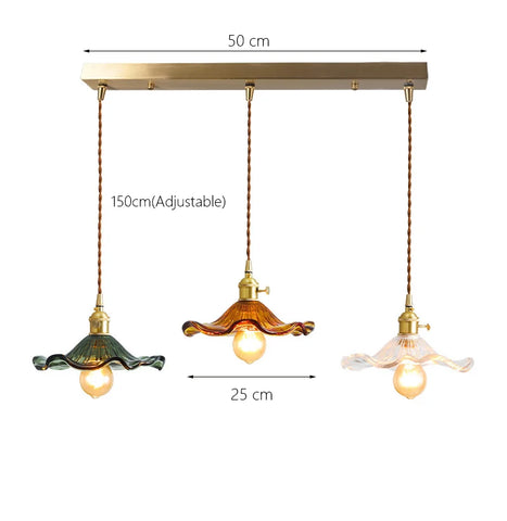 Modern Simple Lotus Leaf Pendant Lights for Bedroom Dining Room Kitchen Nordic Led Glass Pendant Lamp Green  Brown/ Clear Glass