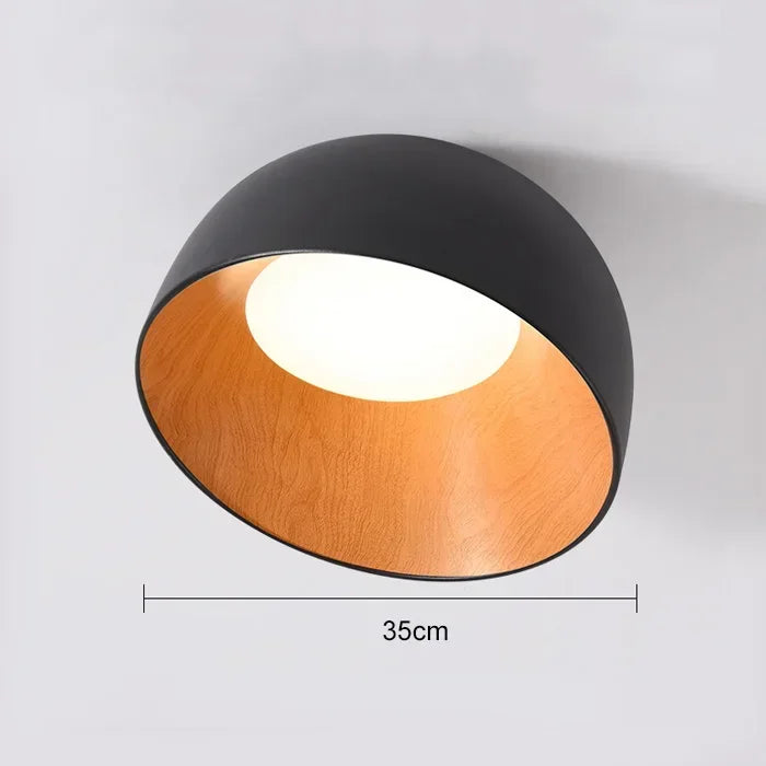 Nordic Led Ceiling Lights for Dining Room Cabinets Bedroom Ceiling Lamp Black and White Wood Grain Home Decor Light Fixture