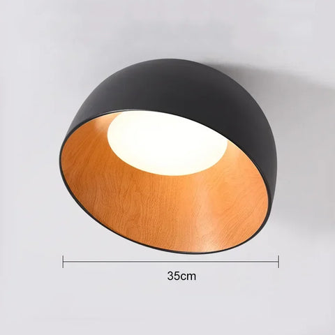 Nordic Led Ceiling Lights for Dining Room Cabinets Bedroom Ceiling Lamp Black and White Wood Grain Home Decor Light Fixture