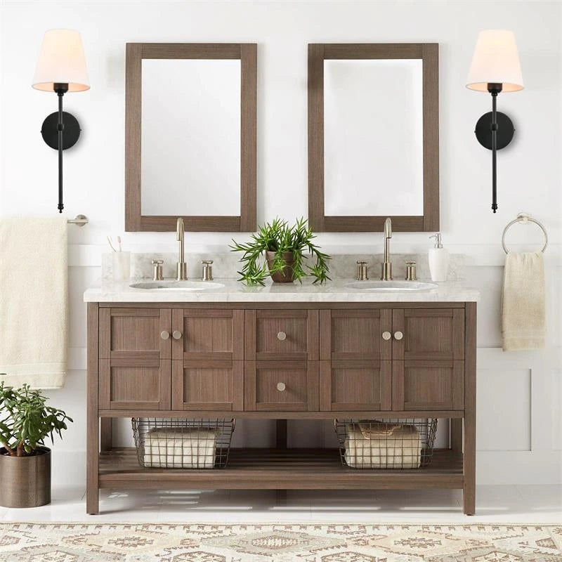 Modern American Led Wall Lamp for Bathroom Mirror Light Bedroom Room Decor Corridor Cloth Lampshade Sconce Wiring is required