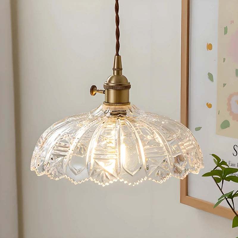 Multi-Style Vintage Pendant Light with Clear Glass Brass Farmhouse Hanging Light fixtures for Kitchen Island Dining Room Bedroom