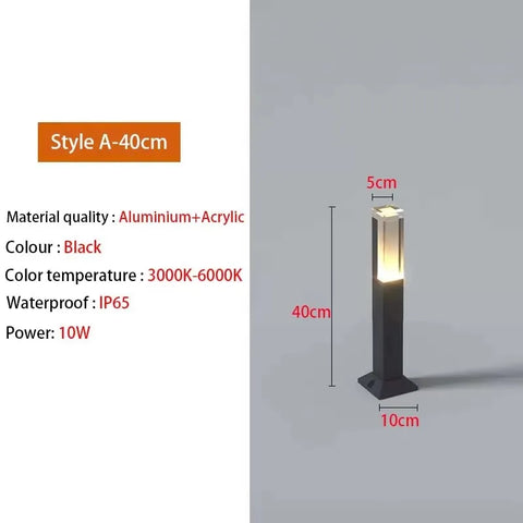 Outdoor LP65 waterproof lawn light LED 10W aluminum acrylic light, park square garden courtyard landscape light AC85-265V