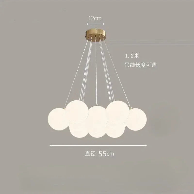Modern LED Chandeliers Milk White Glass Ball Pendant Lamps Living Room Kitchen Restaurant Hotel Lustre E27 Home Lighting Decor