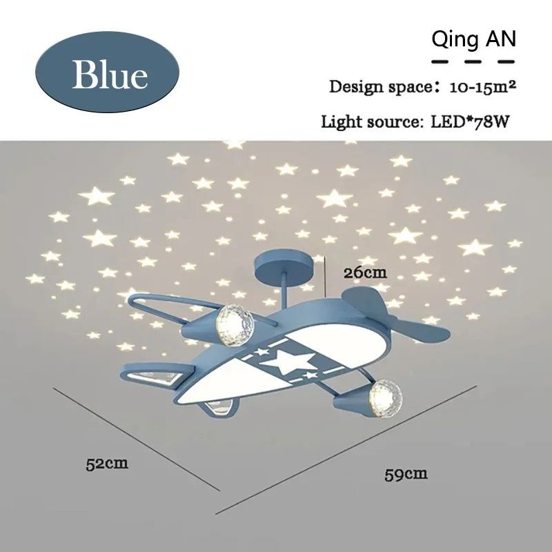 Modern Creative Boy Girl Bedroom Baby Room Decor Ceiling Lamps Starry Sky Airplane Light Romantic Children's Room Ceiling Lights