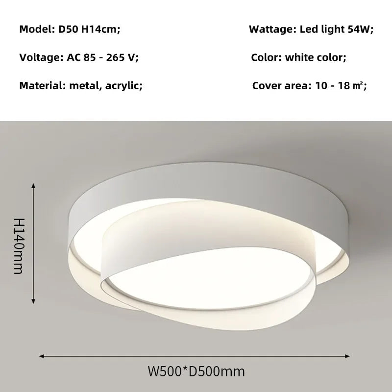Modern Pure White Led Ceiling Light Nordic Minimalism Lustre Luminarias Bedroom Ceiling Mounted Lamp New Cream Style Indoor Lamp