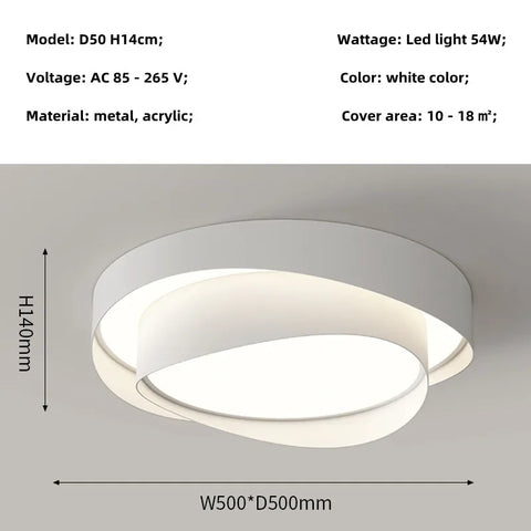 Modern Pure White Led Ceiling Light Nordic Minimalism Lustre Luminarias Bedroom Ceiling Mounted Lamp New Cream Style Indoor Lamp