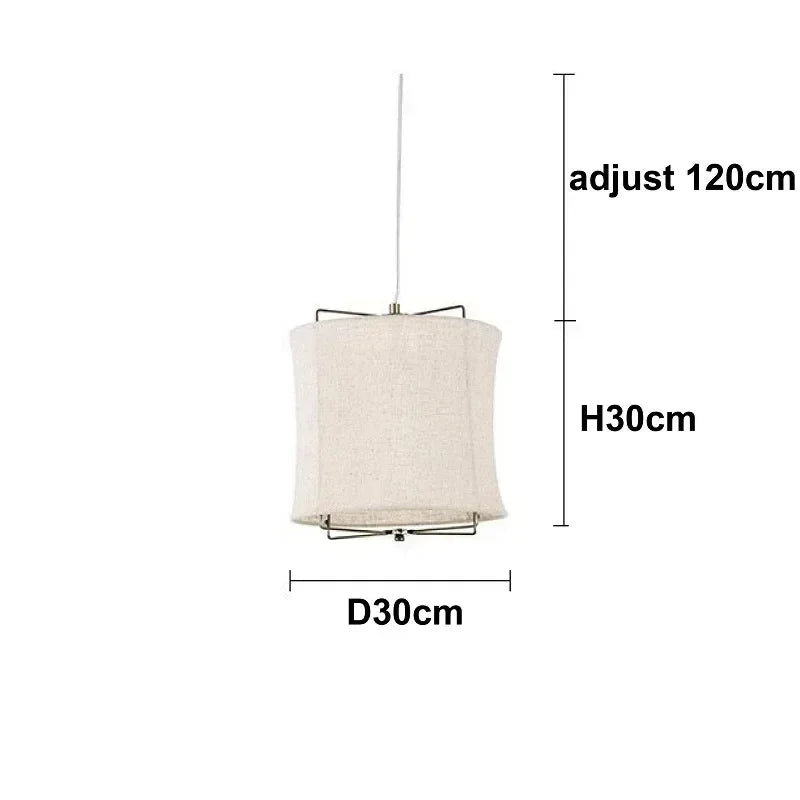 Fabric Pendant Lamp Wabi Sabi Style Cotton Linen Dining Table Restaurant Hotel Bedroom Retro Counter Handmade Art Bedroom Lamps