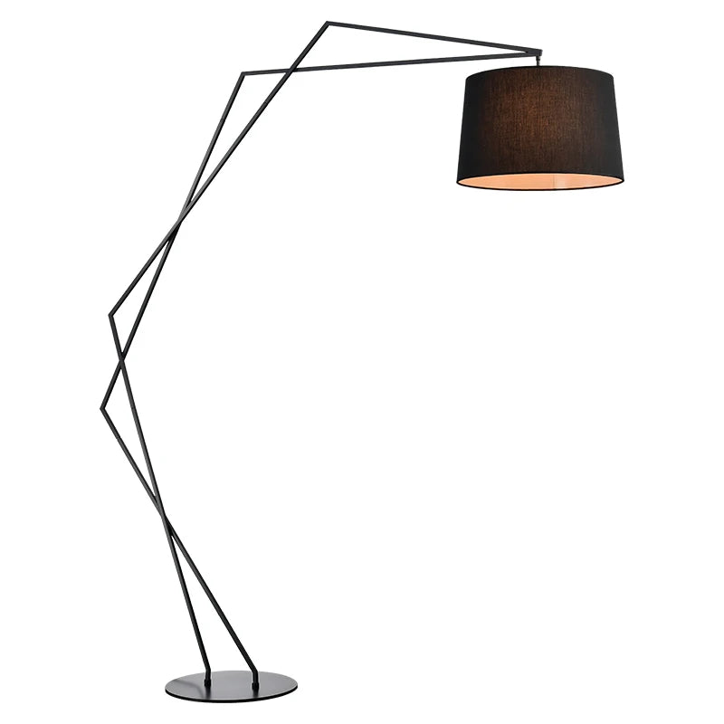 Nordic LED Fishing Floor Lamp Fabric Lampshade Standing Light Living Room Bedroom Home Decor Indoor Lighting Table Lamp Remote