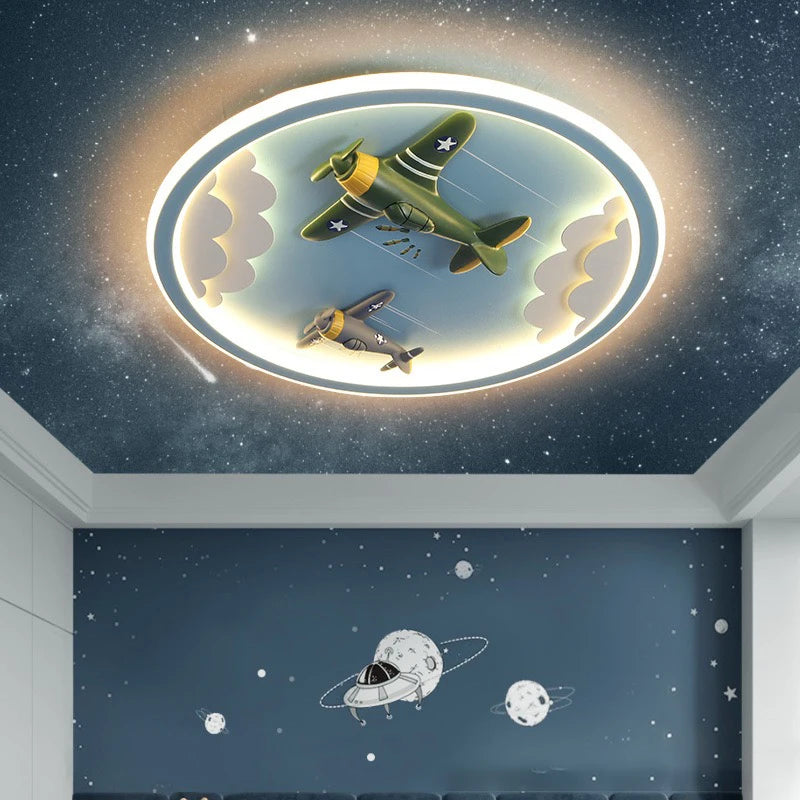 Rocket LED Ceiling Lamp Children Room Bedroom Study Bedroom Light Fighter Modern Lighting Lustre Indoor Home Decoration Lighting