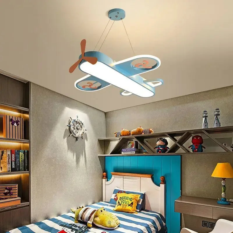 Nordic Aircraft Chandelier for Bedroom Children's Room Nursery Pendant Lamp Minimalist Decor Indoor Lighting Luster Fixture