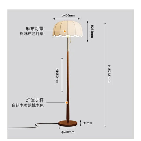 French Vintage Wood E27 Led Floor Lamps for Living Room Bedroom Bedside Study Lamp Advanced Sense of Design Ambient Lights