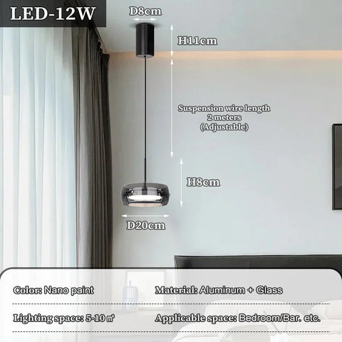 Modern Glass Pendant Lamp Black For Dining Room Kitchen Island 3-Light Smoke Gray Ceiling Pendant Light Fixtures Hanging Lamps