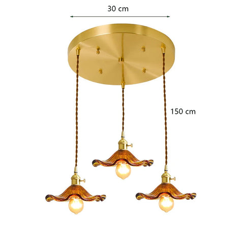 Modern Simple Lotus Leaf Pendant Lights for Bedroom Dining Room Kitchen Nordic Led Glass Pendant Lamp Green  Brown/ Clear Glass