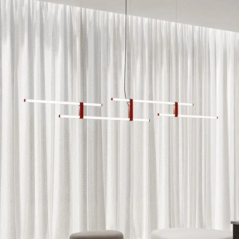 Modern Creative Line Restaurant Dining Table Bar Counter Long Strip Pendant Light Suitable for Hotel Front Desk Balcony Corridor