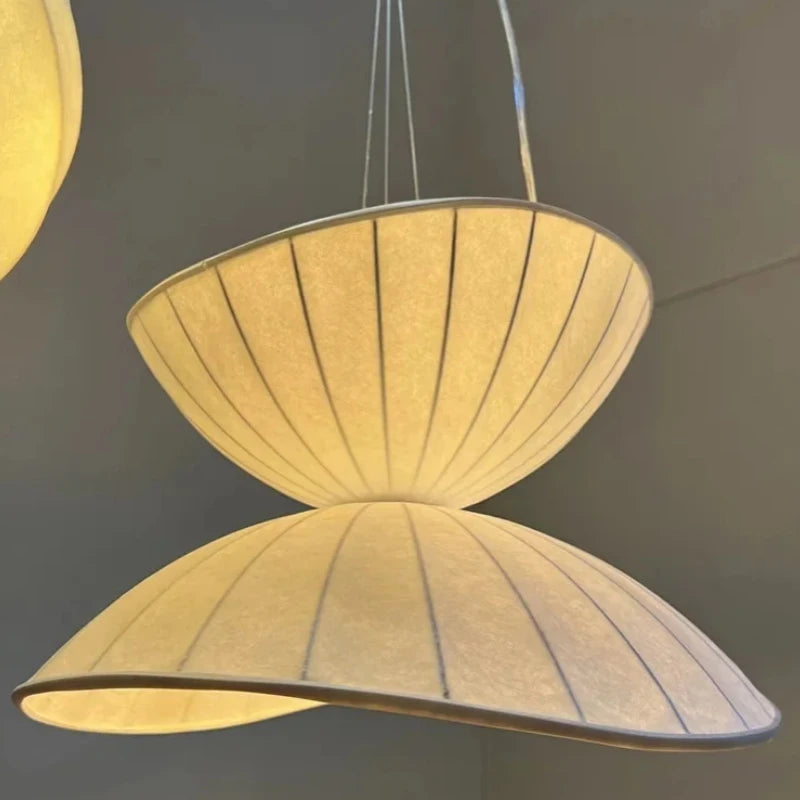 Modern Japanese Wabi Sabi Silk Chandeliers Living Dining Room Bedroom Home Decor Nordic Pendant Lights Indoor Lighting Fixtures