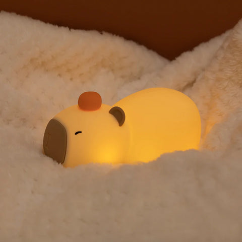 Puppy Led Night Light Rechargeable Bedside Table Lamp for Toddler Baby Nursery Silicone Capybara Birthday Gifts Squishy Light