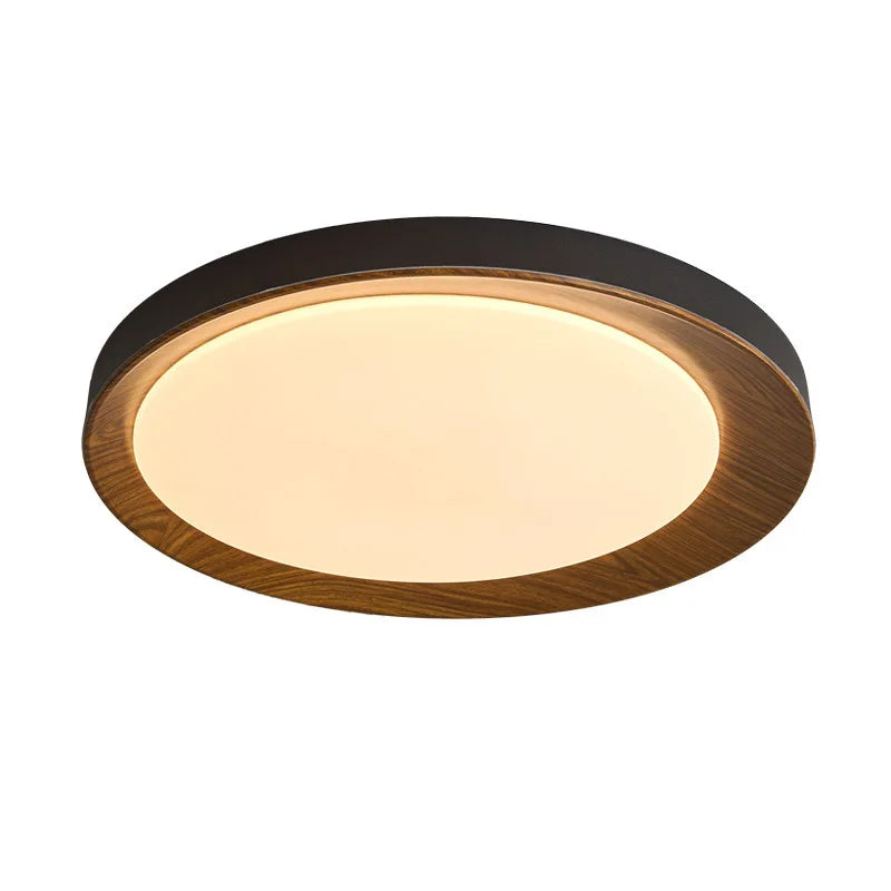 Retro Bedroom Ceiling Light Full Spectrum Eye Protection Walnut Wooden Ceiling Lamp for Dining Room Study LED Home Decor Fixture