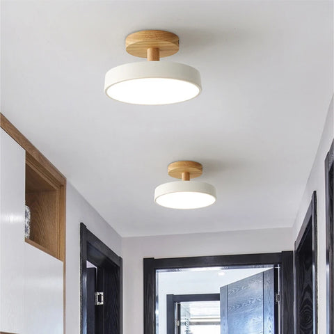 Creative Led Wood Art Ceiling Lamp Bedroom Living Room Corridor Ceiling Light LED Restaurant Lamps AC220V Decorative Fixtures