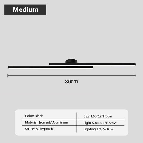 Modern LED Ceiling Light Long Aluminum Double Line Creative Design Ceiling Light Indoor Lighting Fixtures For Corridors Balconie